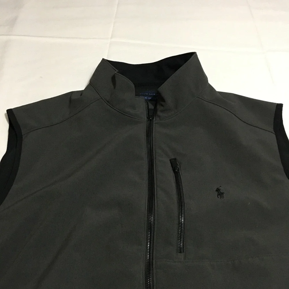 Polo Ralph Lauren Softshell Vest Men 3XLT Gray Full Zip Performance